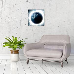 Obraz ozářené planety (30x30 cm)