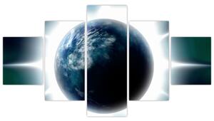 Obraz ozářené planety (125x70 cm)