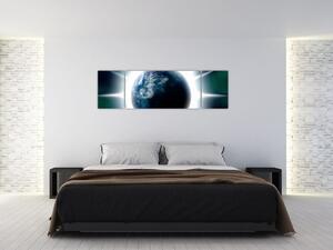 Obraz ozářené planety (170x50 cm)