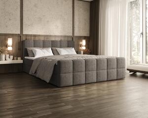 Čalouněná postel 140x200 CABRIA s úložným prostorem - šedá
