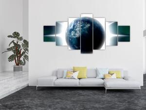 Obraz ozářené planety (210x100 cm)