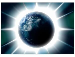 Obraz ozářené planety (70x50 cm)