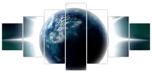 Obraz ozářené planety (210x100 cm)