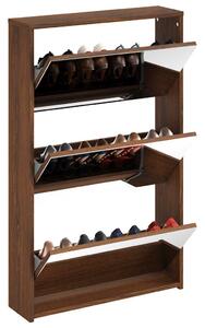 Botník se zrcadlem 3patrový hnědý dub 63x17x102,5 cm