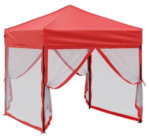 Skládací party stan s bočními stěnami červený 2 x 2 m