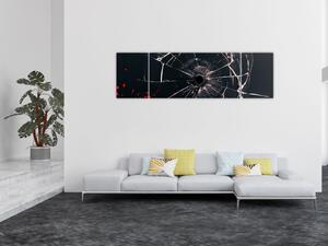 Abstraktní obraz - rozbité sklo (170x50 cm)