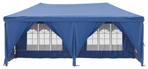 Skládací party stan s bočními stěnami modrý 3 x 6 m
