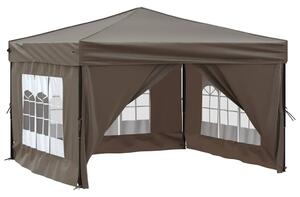 Skládací party stan s bočními stěnami taupe 3 x 3 m