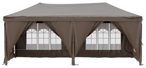 Skládací party stan s bočními stěnami taupe 3 x 6 m
