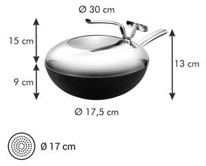 Wok PRESIDENT ø 30 cm, s poklicí
