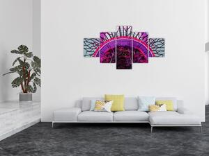 Abstraktní obraz - fialové větve (125x70 cm)