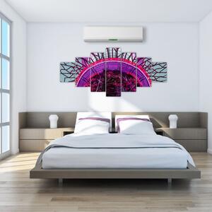 Abstraktní obraz - fialové větve (210x100 cm)