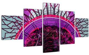 Abstraktní obraz - fialové větve (125x70 cm)