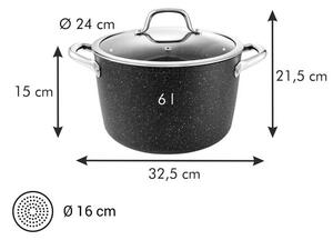 Hrnec PRESIDENT Stone s poklicí ø 24 cm, 6,0 l