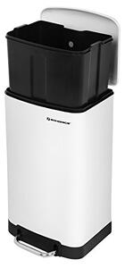 SongmicsHome Odpadkový koš s pomalým zavíráním SLOW, 30l, bílá
