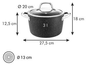 Hrnec PRESIDENT Stone s poklicí ø 20 cm, 3,0 l