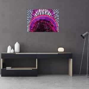 Abstraktní obraz - fialové větve (70x50 cm)