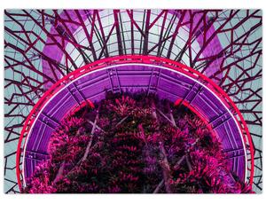 Abstraktní obraz - fialové větve (70x50 cm)