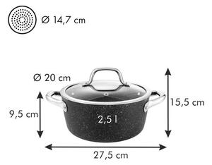 Kastrol PRESIDENT Stone s poklicí ø 20 cm, 2,5 l
