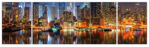 Obraz Manhattanu v noci (170x50 cm)