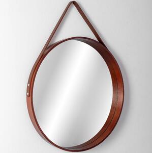 TUTUMI Kulaté zrcadlo LOFT- hnědé 50 cm