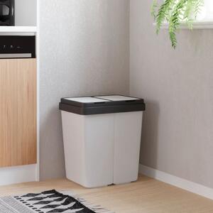 Dvojitý odpadkový koš bílý 2 x 25 l 154981