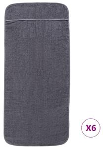 Plážové osušky 6 ks antracitové 60 x 135 cm textil 400 GSM