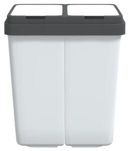 Dvojitý odpadkový koš bílý 2 x 25 l