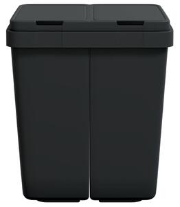Dvojitý odpadkový koš antracitový 2 x 25 l