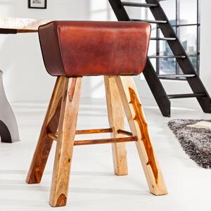 Massive home | Barová židle Retro mangového dřeva a kůže MH368150