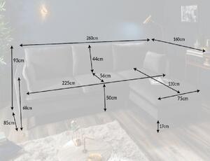 Massive home | Šedá rohová rohová pohovka Fame 260 cm samet - pravý roh MH400920