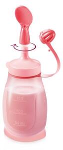 Pružná láhev PAPU PAPI 200 ml, se lžičkou, růžová