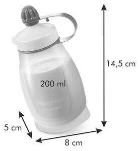 Pružná láhev PAPU PAPI 200 ml, se lžičkou, růžová