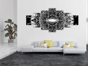 Obraz černobílých ornamentů (210x100 cm)