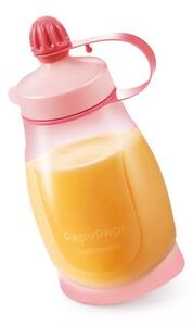 Pružná láhev PAPU PAPI 200 ml, se lžičkou, růžová