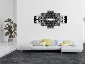Obraz černobílých ornamentů (125x70 cm)