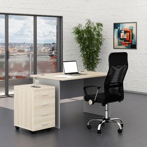 Sestava kancelářského nábytku SimpleOffice 1, 120 cm, dub světlý / šedá