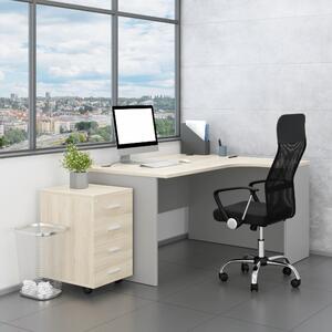 Sestava kancelářského nábytku SimpleOffice 2, 140 cm, pravá, dub světlý / šedá