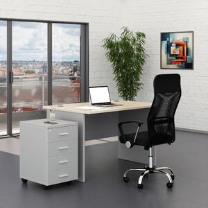 Sestava kancelářského nábytku SimpleOffice 1, 120 cm, šedá / dub světlý