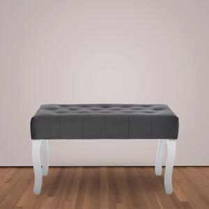 Tutumi - Prošívaná lavice 80cm ve stylu Glamour, šedá-bílá, KRZ-06800