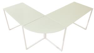 Massive home | Rohový psací stůl Company 180 cm matné bílé sklo MH388470