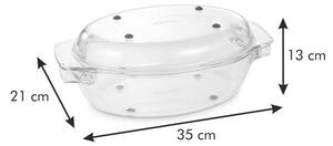 Oválný pekáč s poklopem GrandCHEF 35 x 21 cm, skleněný