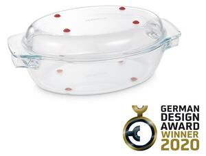 Oválný pekáč s poklopem GrandCHEF 35 x 21 cm, skleněný