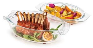 Oválný pekáč s poklopem GrandCHEF 35 x 21 cm, skleněný