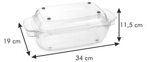 Pekáč s poklopem GrandCHEF 34 x 19 cm, skleněný