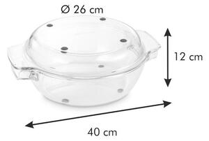 Kulatý pekáč s poklopem GrandCHEF 32 cm, skleněný