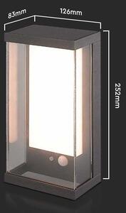 LED Solution Šedé LED nástěnné solární svítidlo s pohybovým čidlem 0,5W IP54 23033