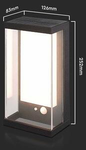LED Solution Černé LED nástěnné solární svítidlo s pohybovým čidlem 0,5W IP54 23032