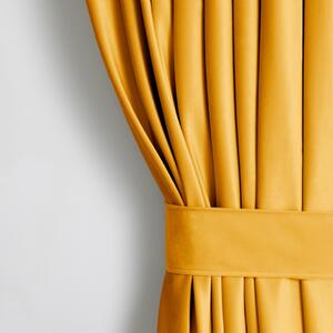 AmeliaHome Závěs Amelia Home Velvet s řasící páskou hořčicově žlutý