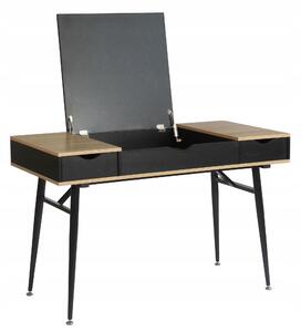TUTUMI - Počítačový stůl Scandinavian Loft černý/dub sonoma kov